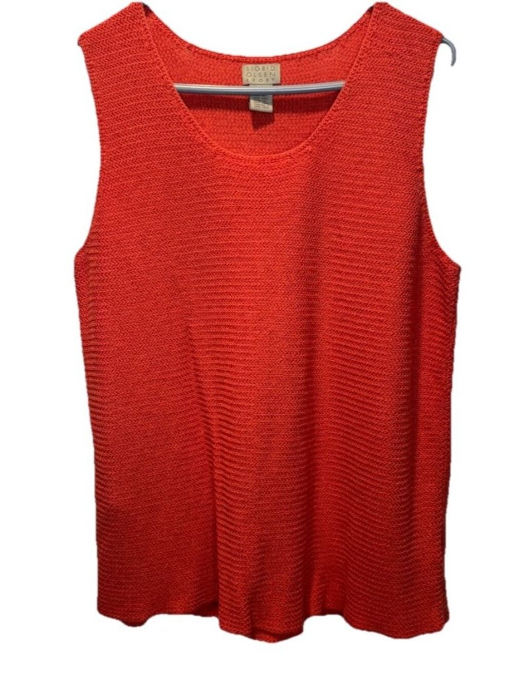 Sigrid Olsen Sport Womens Colorful Orange Textured Sleeveless Tank Top 1X